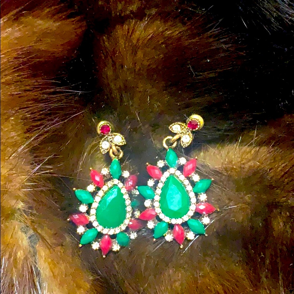 Red and green earrings